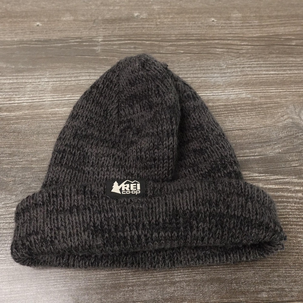REI Co-op Hat Beanie One Size Gray Knit Wool Blend Cuffed Winter Mens Outdoor